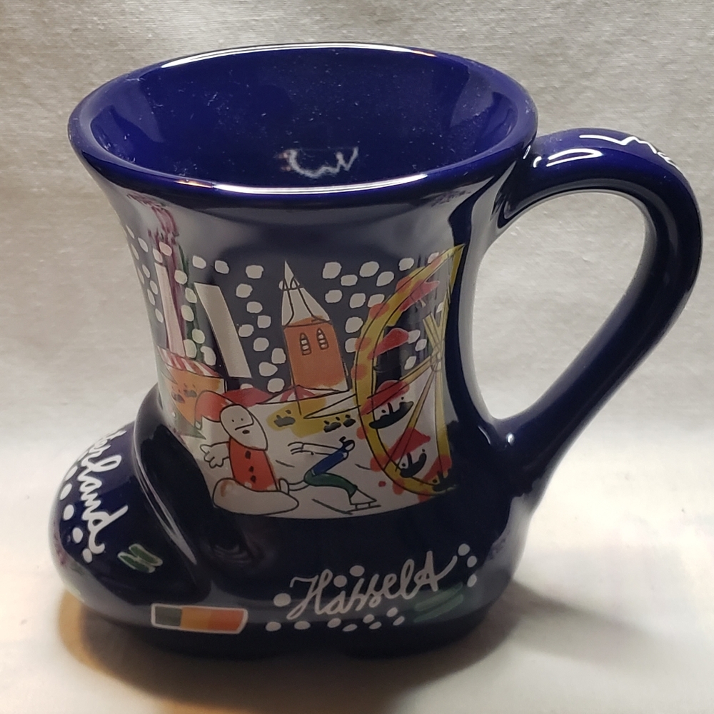 Beautiful Cobalt Blue Winter Wonderland Made In Germany Boot Mug 2009